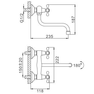 Смеситель для кухни Frap F4612 хром